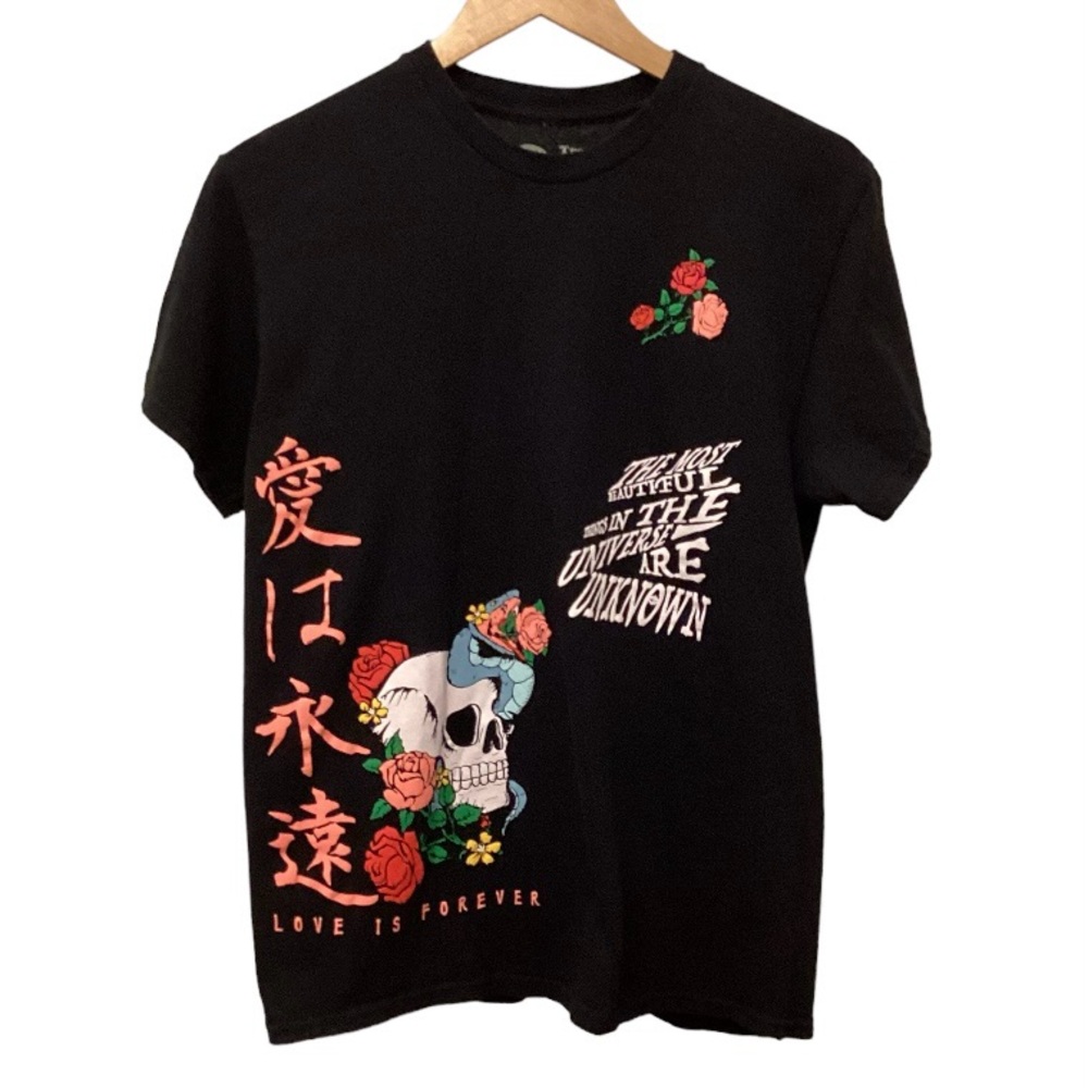 Skull Roses Snake Tattoo T Shirt Black Size Medium Women’s Tree Hugger Nation